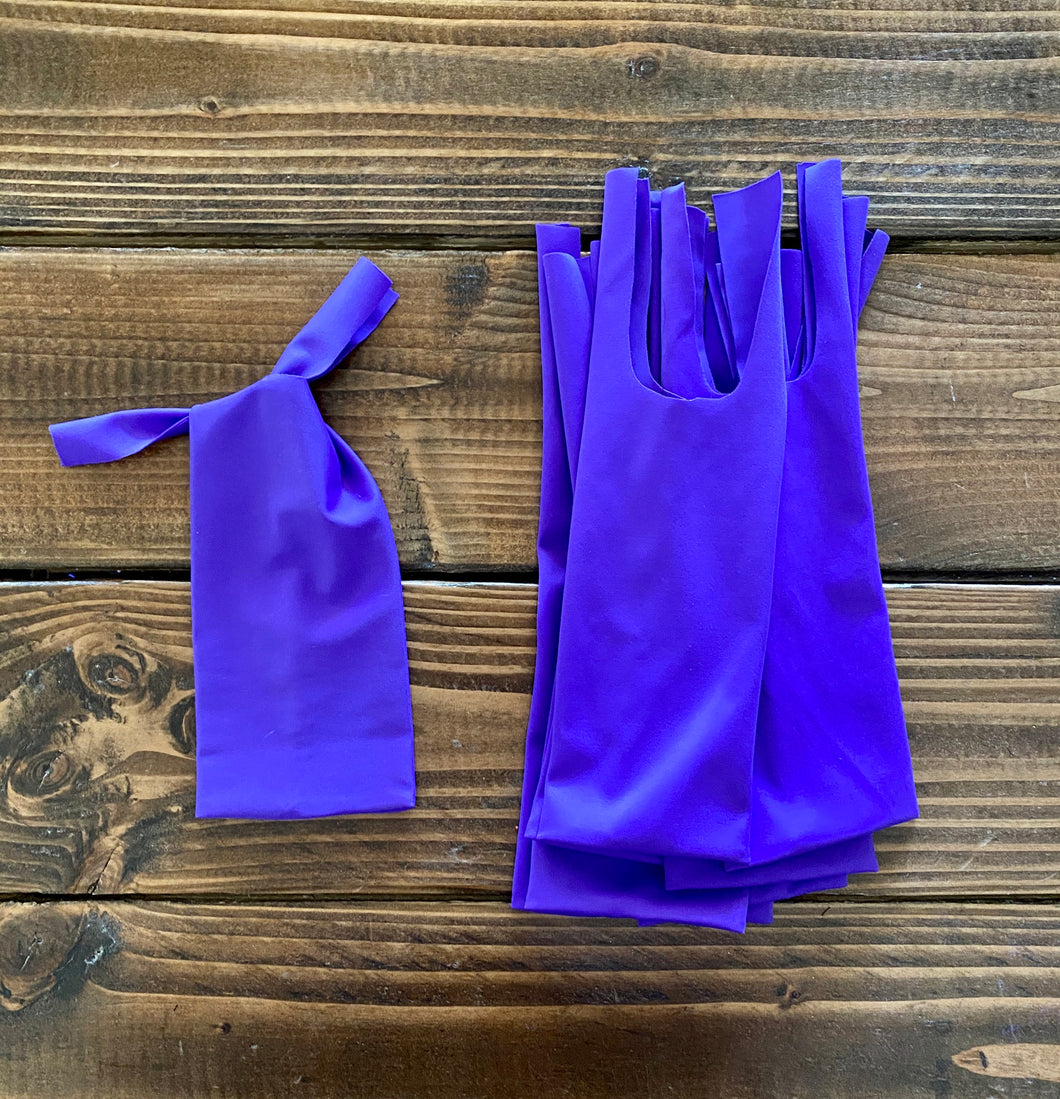 Purple - 10 Two-String Mane Bags